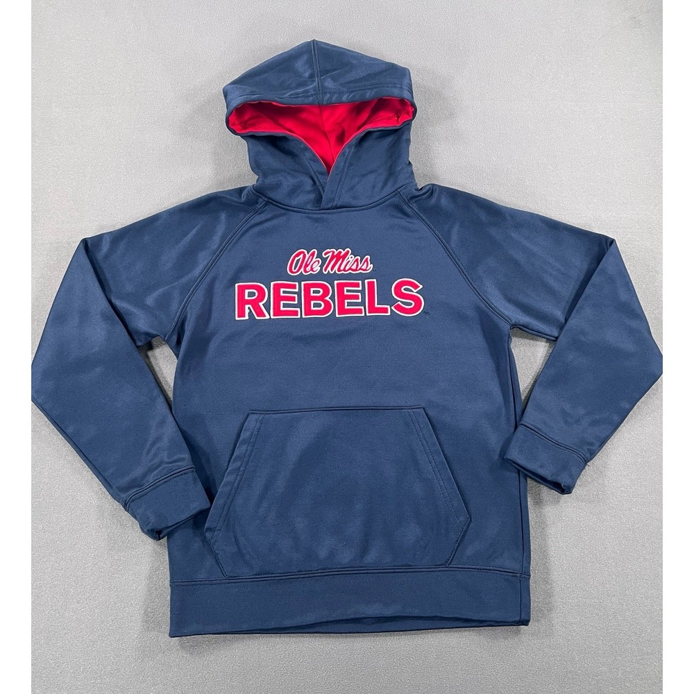 Ole Miss Rebels NCAA Kids Youth S 8-10 Colosseum Hoodie Pullover Navy Blue Red